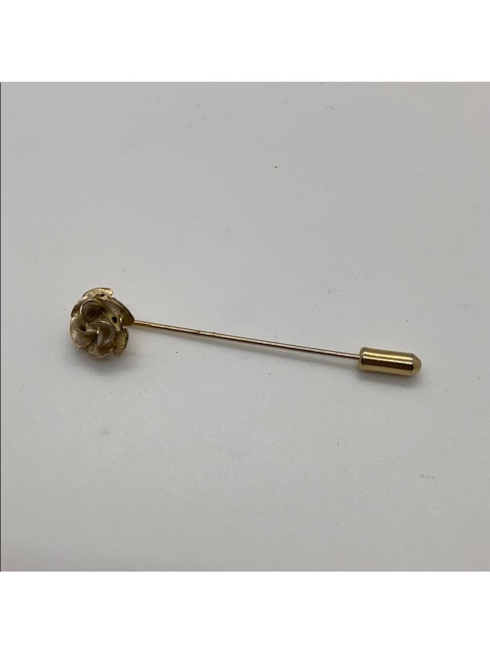 Vintage gold tone rose hat pin